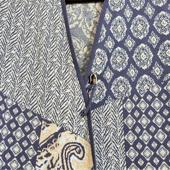 J.JILL BOHO‎ MULTI PRINT LONG SLEEVE COTTON BLUE CARDIGAN XS - Picture 6 of 13